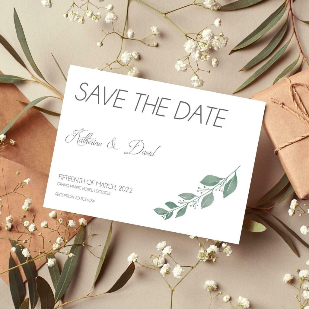 Olive branch save the date card