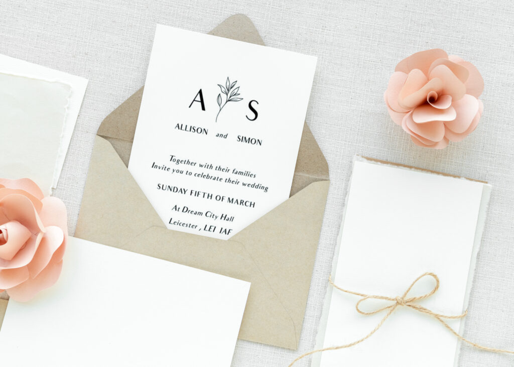 Simple wedding invitation template