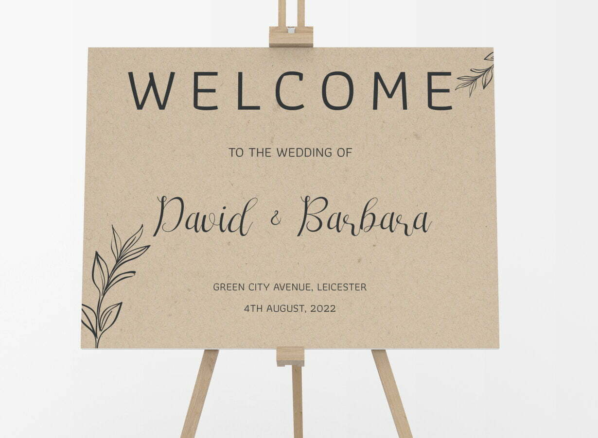 Rustic welcome sign